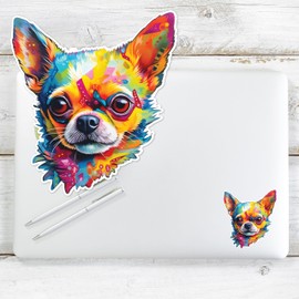 Yoonek Graphics Chihuahua Dog Vinyl Decal Sticker for Car, Laptop, Tumbler, More. #003699