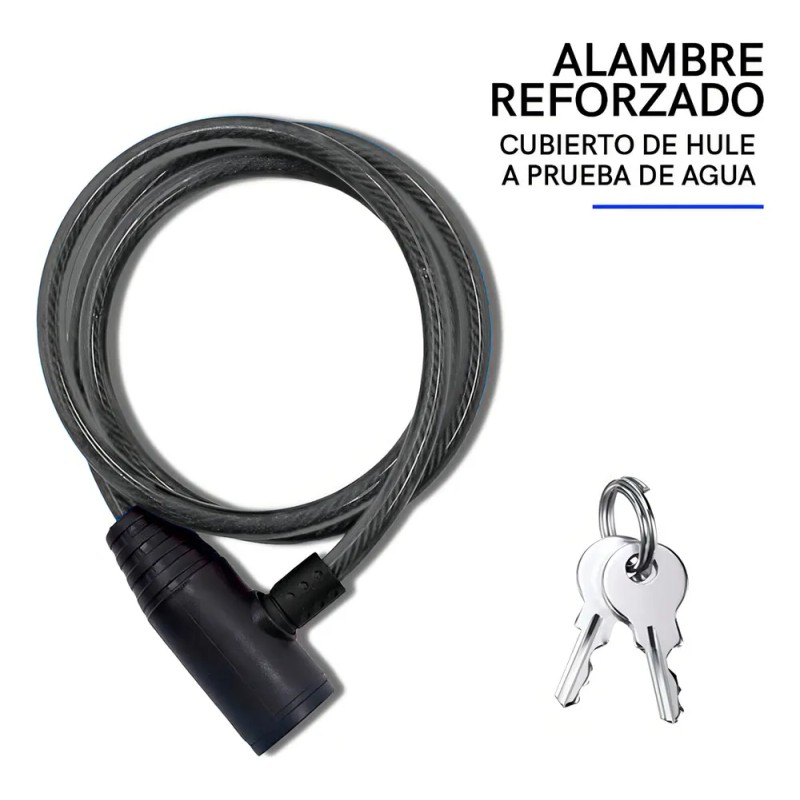 SAIVIEK BC01 cadena de seguridad antirrobo con doble llave 63cm