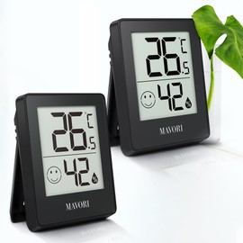 MAVORI® Digital Thermometer Hygrometer – Interior Temperature Meter and Humidity Meter with Room Climate Indicator – Room Thermometer and Hydrometer with Precise Measurements