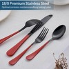 Onlycooker 20-Piece Red Silverware Set 18/0 Stainless Steel Black Silverware