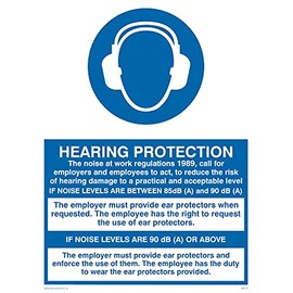 Pack of five - Hearing Protection Sign - 150x200mm - A5P