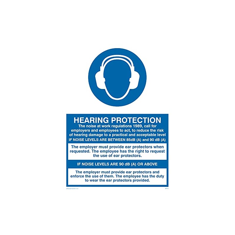 Pack of five - Hearing Protection Sign - 150x200mm -