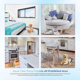 SEERWAY Scat Pet Shock Mat 2 Pieces in Different Size, Shock Pads for Dogs and Cats Training Indoor, Electric Repellent Mat Keeps Pets Off Couch, Sofa, Countertop, 3 Modes (60" x12” + 22"x14")