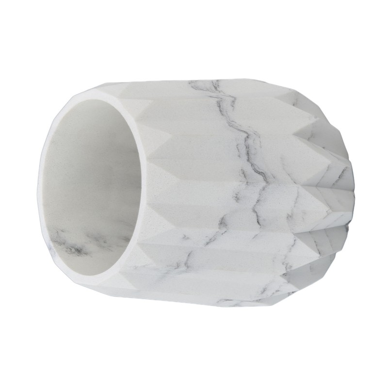 Makeup Brush Holder Durable Glossy Resin Large Capacity Modern Design