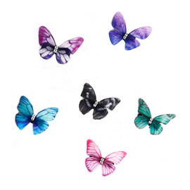 Chiffon butterfly bridal hair clips
