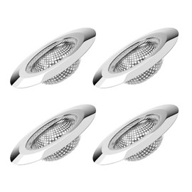 Pack of 4 Drain Strainer Shower, 7.5 cm Hair Strainer Shower, Rustproof Stainless Steel, Shower Strainer Drain Hair, Bathtub Drain Strainer Universal for Sink, Kitchen