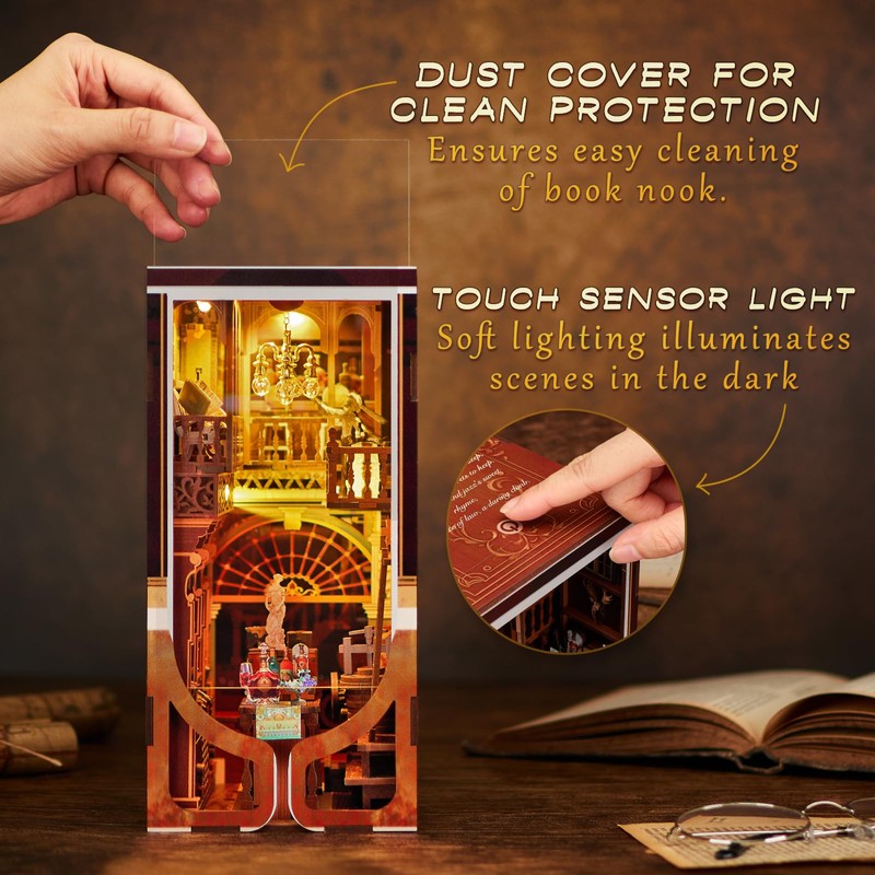 MiniCity DIY Book Nook Kit for Adults, 3D Wooden Puzzle