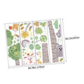 Outanaya 1set Boy Girl Growth Chart Wall Stickers Cartoon Animal Design for Nursery Kindergarten Playroom Decor Easy to Apply Removable for Boy Girl Rooms