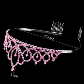 Tihebax Tiaras for Women Princess Crowns Wedding Bridal Tiara Pink Birthday Tiara Birthday Crowns, Coronas Para Niñas, Crystal Prom Tiaras Pageant Crown for Women Holloween Costume, Prom, Party