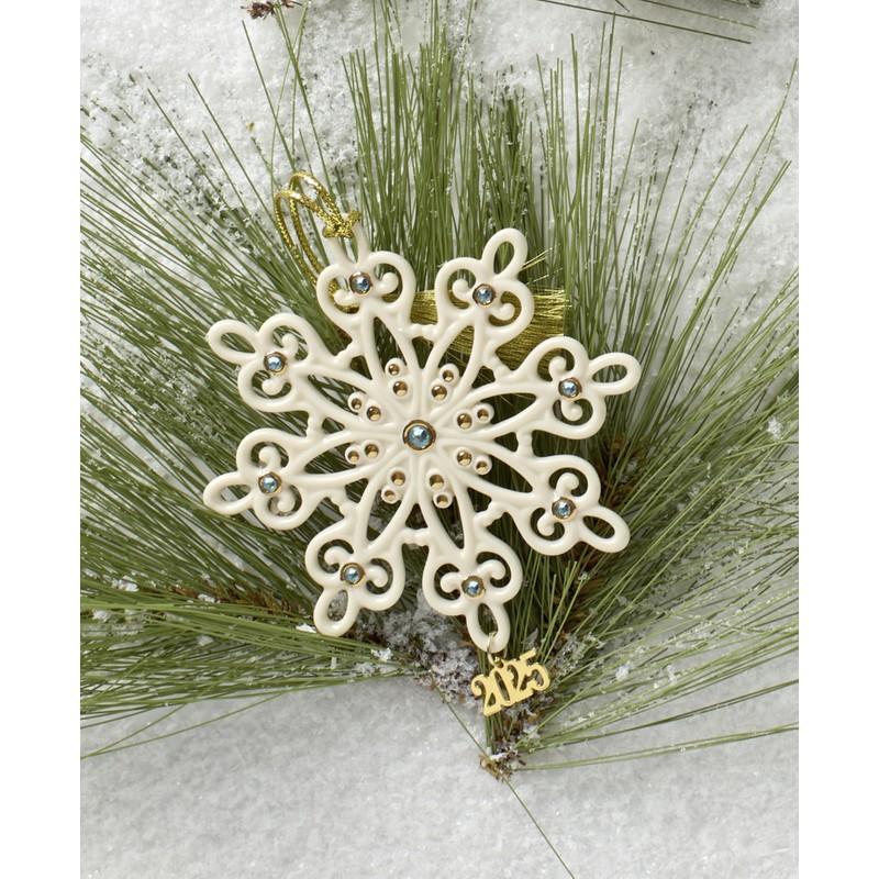 Lenox Ornament, 2025 Snow Fantasies Snowflake Ornament, Made from Porcelain
