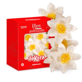 dekora – Fiori commestibili per torte – 10 margherite in cialda, 7 cm – Senza zucchero, glutine e lattosio – Decorazioni commestibili per Cupcake, Matrimonio, Compleanno, Battesimo