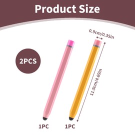 2 Pack Tablet Pen for Learning Machine Stylus Smartwatch, Touchscreen Pen Stylus Handwriting Painting Pen Made of Metal with Soft Rubber Tip Compatible with iOS Android Devices Perfect for Drawing