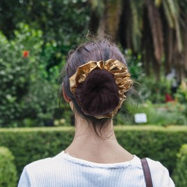 genérico 12 Ligas para Cabello Mujer Dorado de Tela Versátiles Que No Dañan el Cabello para Viajes y Fiestas Estilo Único y ModernoDurabilidad