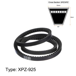 sourcing map XPZ925 V-Belt Drive Belt 925 mm Pitch Length Rubber for Power Transmission