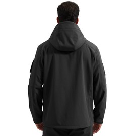 FREE SOLDIER Men's Waterproof Softshell Jacket Thick Fleece Lined Outdoor Jacket Tactical Military Hoodie Windbreaker