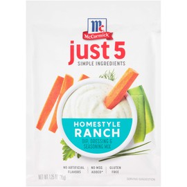 McCormick Just 5 Simple Ingredients Homestyle Ranch Dip, Dressing & Seasoning Mix, 1.25 Oz