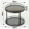 Rotating Lazy Susan Organizer Modern Metal and Wood Base Design