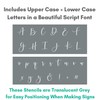 Wedding Letter Stencils: Set of 6 Reusable Alphabet Stencils for