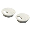 Tapon Pasacables Blanco Guía Pasa Cable Para Escritorio 2 Pz