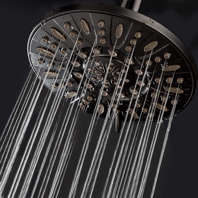 AquaDance OIL RUBBED BRONZE High Pressure 6-Setting 7" Rain Shower