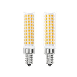 Greeogin T6 E12 10W LED Candle Bulbs,2700K Warm White,1200lm E12 LED Candelabra Bulbs C7 for Ceiling Fan Chandelier Pendant Lighting Salt Lamp,Non-dimmable,2 Pack