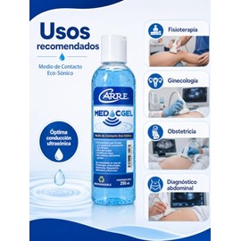 MedicGel Gel para Ultrasonido, Gel Conductor, Biodegradable, 250ml, Medio de Contacto para Fisioterapia y Diagnóstico (250 ML)