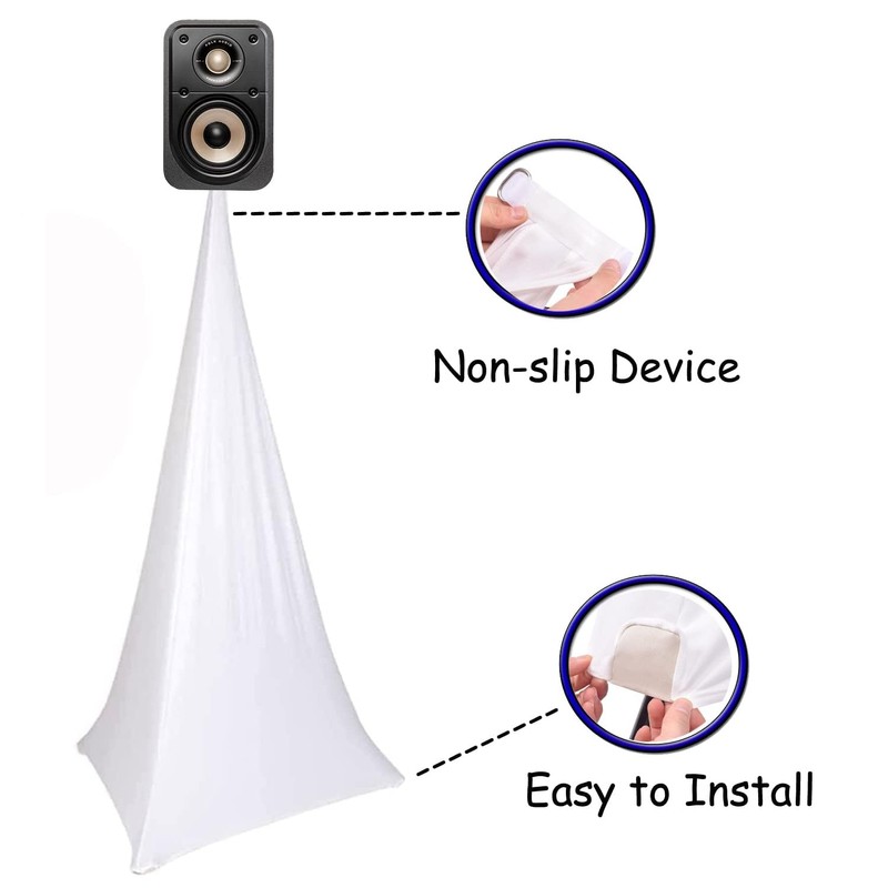 4 Pack Speaker Stand Cover Tripod Scrim, DJ Speaker Stand