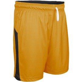 CHAMPRO Men's Standard Swish Reversible Basketball Shorts, Gold, Black