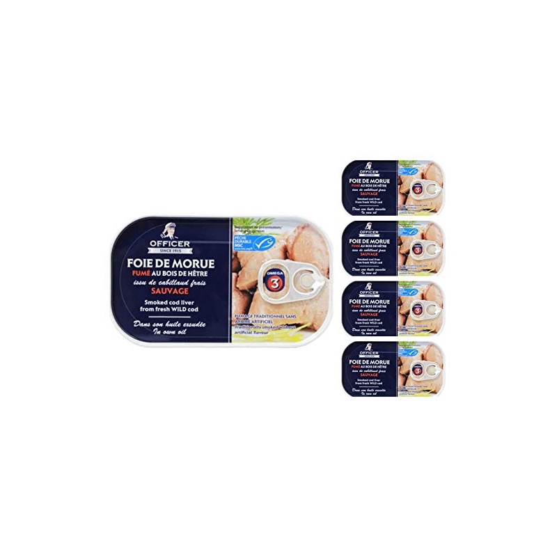 Wild Officer Smoked Cod Liver 120g Pack of 5