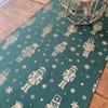Nutcracker Christmas Table Runner Festive Green Gold Velvet Table Runner