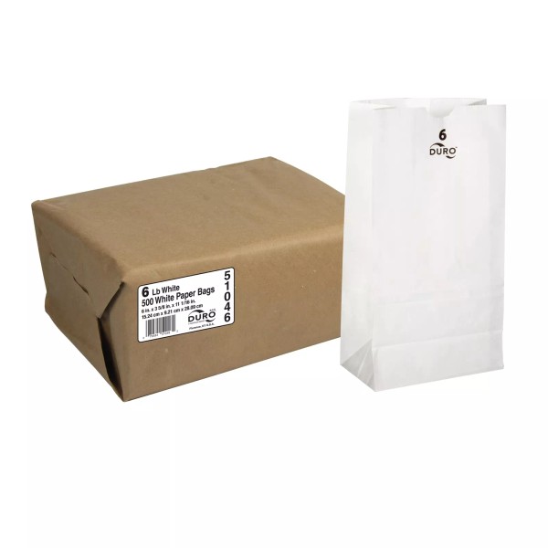 Duro 6 White Paper Lunch gs 500 count Bulk Disposable