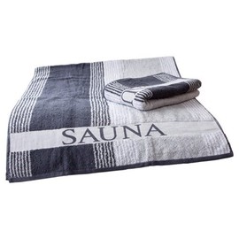 Dyckhoff Exclusive XL Sauna Towel 80 x 200 cm 450 g/m² Oeko Tex 100 (Anthracite/White/Grey)