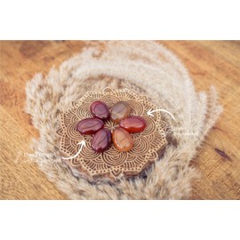 Lebensquelle Plus Carnelian drop pendant, drilled tumbled stone pendant with cotton band, high-quality gemstone pendant, Semi Precious Stone, Carnelian