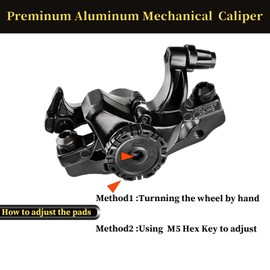 RUJOI Bike Disc Brake Caliper, Aluminum Mechanical Front and Rear Caliper for Road Bike, Mountain Bike