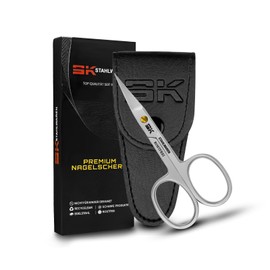 SK STAHLWAREN Premium - for cutting nails and skin residues. Premium rustproof quality, skin and nail scissors, silver. (sharp cut))