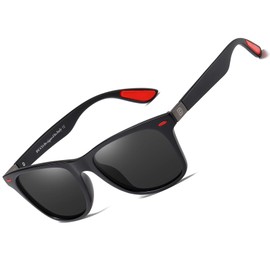 DUCO Retro Sunglasses for Men and Women for Driving Cycling Fishing Golf 2146, Black Grey