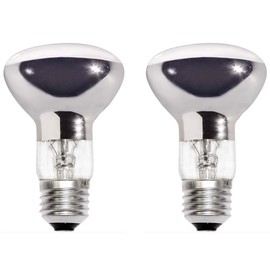 2 Pack R63 60W ES E27 Clear Reflector Bulbs, 100% Dimmable, 2800K Warm White, AC 220-240V, Edison Screw, for Wall Lights, Ceiling Pendants and Clusters