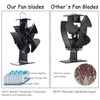 COSTWAY 4-Blade Stove Fan, Multi-Function Fuel Heat Powered Fan, Saving