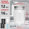 Galssmagic Mason Jars 16 oz with Airtight Lids and Bands,12