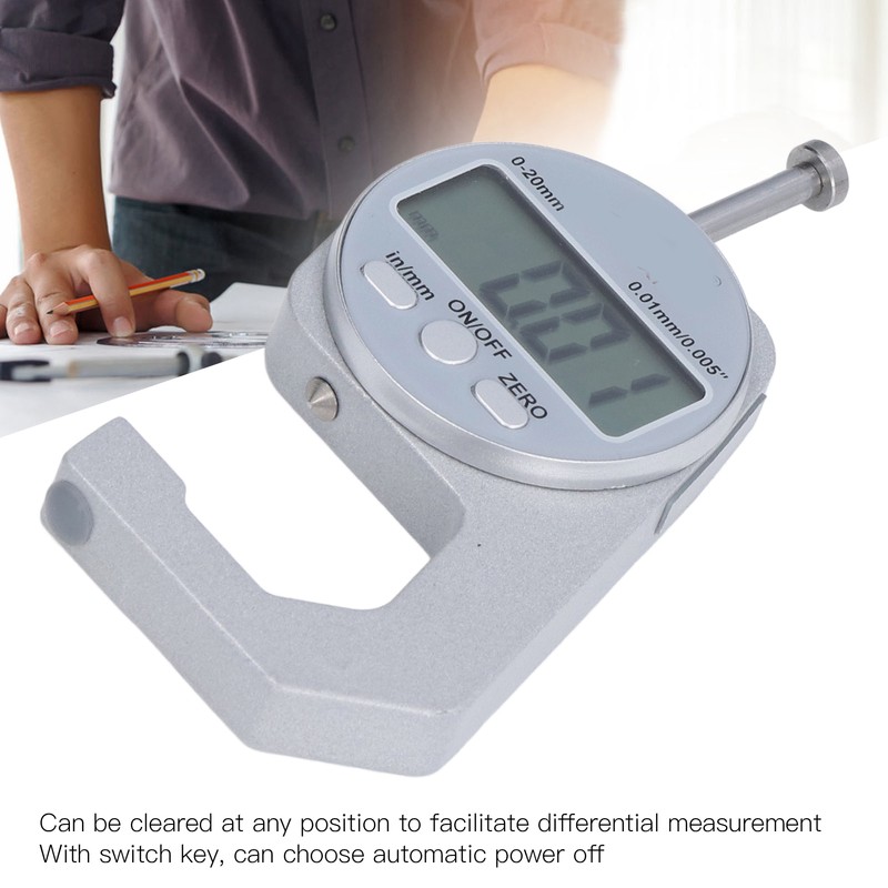 Thickness Gauge Mini Digital LED Display 0 to 20mm Multifunctional