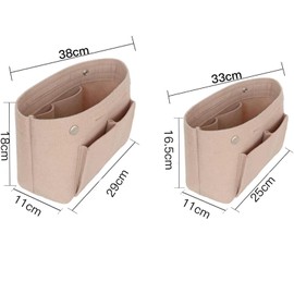 Joqixon Bag Organizer for Handbags,Tote Bag Organizer Insert Zipper Bag for Women, Handbag Organizer Inside Liner with 15 Pockets, White, XL