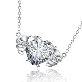 LOVANS 925 Sterling Silver Wings Love Heart Pendant Necklace for Women Girls Jewelry Gifts for Mother’s Day Valentine’s Day Wife Party/Anniversary/Birthday