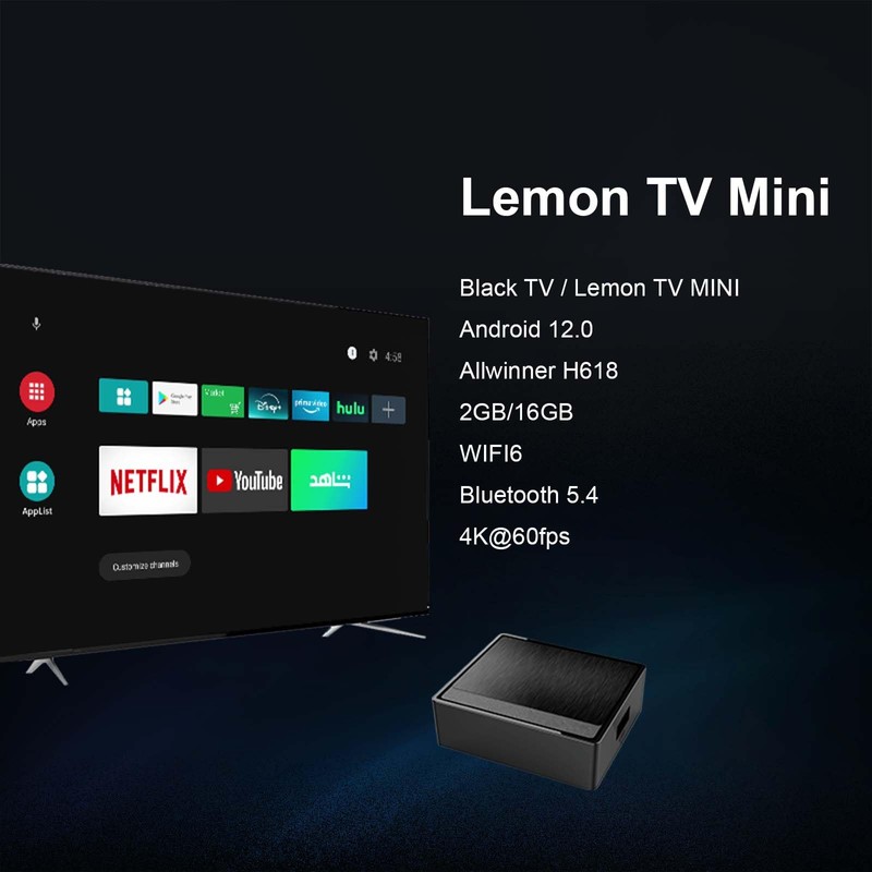 BOXPUT Lemon TV Mini Android TV Box, Android 12.0 TV
