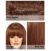 WOKESTAR Staright Wig with Fringe Synthetic Mid-length Layered Wigs for