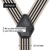 DonDon Men's Braces Striped Black Beige Narrow 2.5 cm –