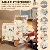 Pithfor Wooden Baby Walker, 3-in-1 Baby Push Walker, with Pretend