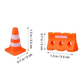 MAGICLULU Pack of 24 Mini Traffic Cones Mini Traffic Signs Miniature Scene Road Barrier Cones Traffic Sign Models Children Educational Valuable Cognitive Traffic Sign Models For