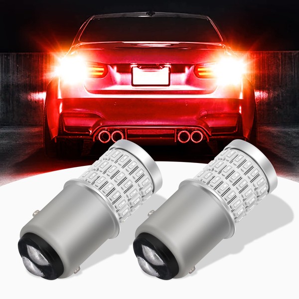 ZBGUN 1157 car LED light | 3014 54smd 3030 high brightness reverse turn signal light | with Projector | Replacement for Stop Tail Brake Lights | Brilliant Red