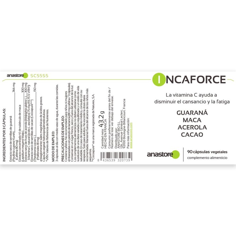 Anastore Incaforce Multi-Vitamin Fatigue / Concentration Disorders / Immune Weakness