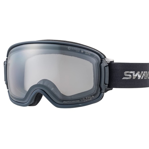 Swans Ridgeline RL-MDH-CU-LG ANTBK Snow Goggles, Made in Japan, Light Silver Mirror x ULTRA, Light Gray, Dimmable, Skiing, Snowboarding, Glasses Compatible, Free Size